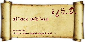 Ádok Dávid névjegykártya