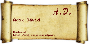 Ádok Dávid névjegykártya
